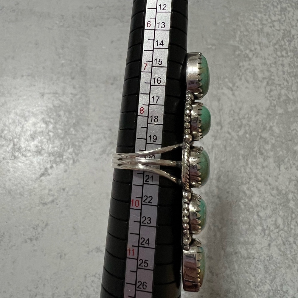 Turquoise Silver 925 Statement Ring Size 9 - image 6